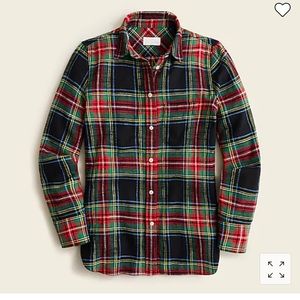 Classic-fit flannel shirt in Stewart tartan